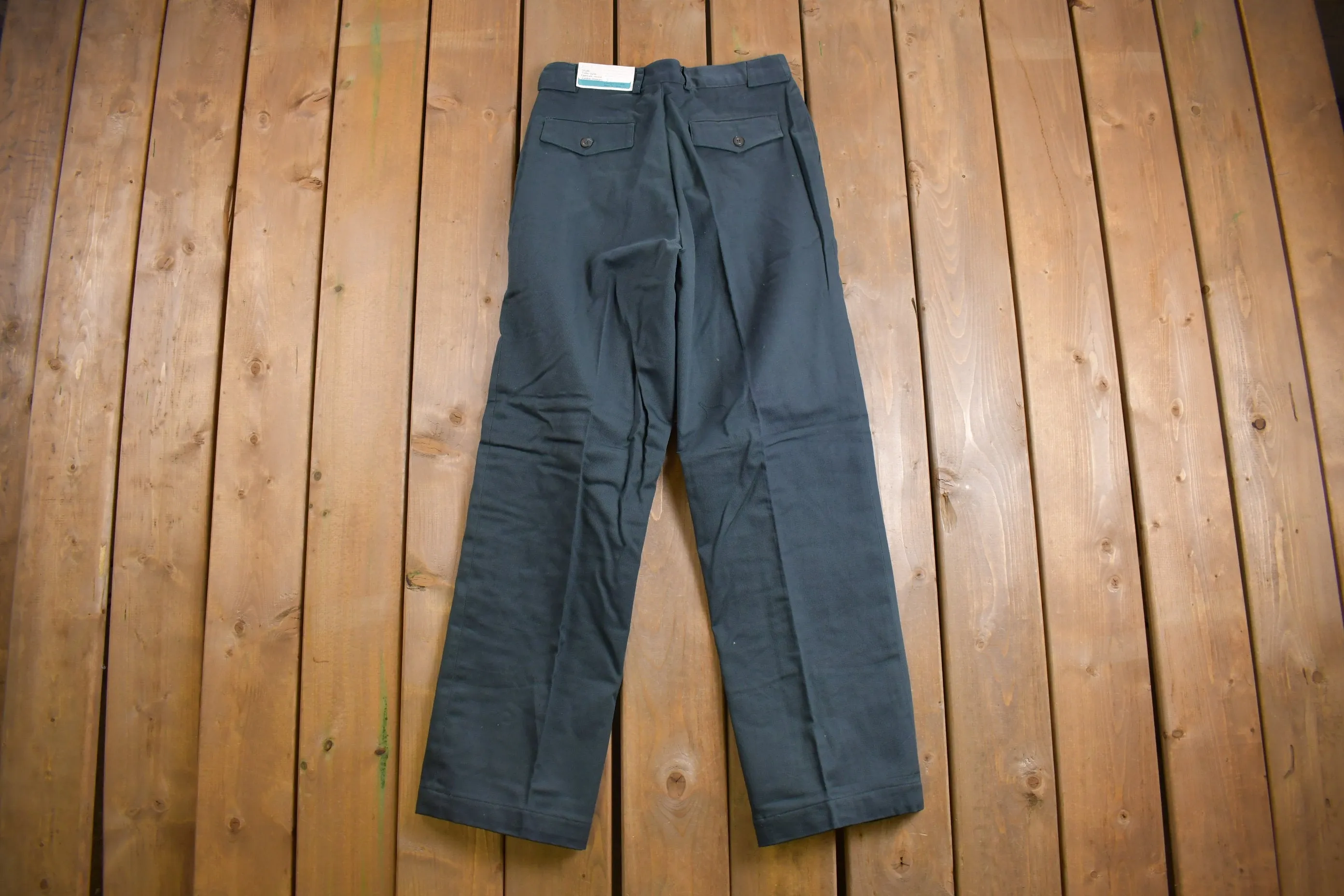 Deadstock Vintage 1960s Champion Pleated Lined Trousers Size 30 x 30.5 / 60s Workwear / 1960s Pants / Olive Green / New With tags