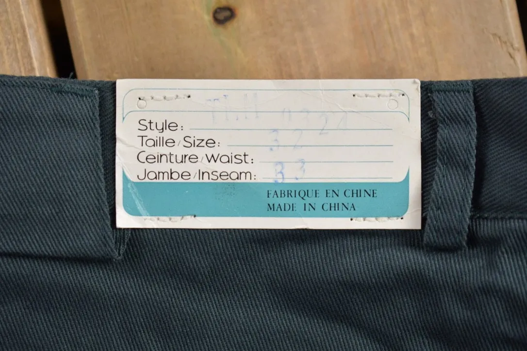 Deadstock Vintage 1960s Champion Pleated Lined Trousers Size 30 x 30.5 / 60s Workwear / 1960s Pants / Olive Green / New With tags