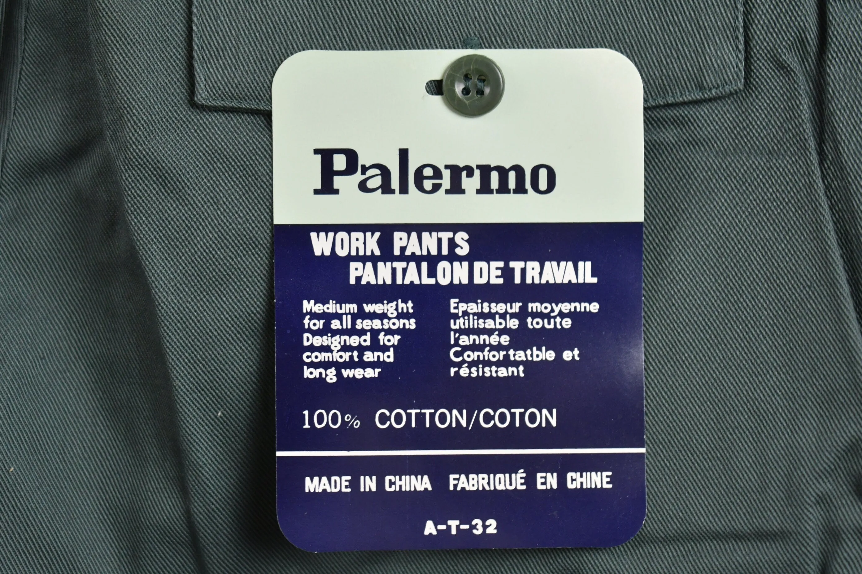Deadstock Vintage 1980s Palermo Pleated Trousers Size 29 x 29.5 / 80s Workwear / 1980s Pants / Olive Green / New With tags