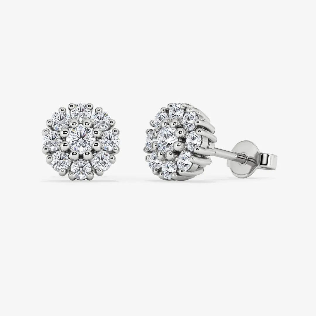 Miriam Floral Earrings White Gold