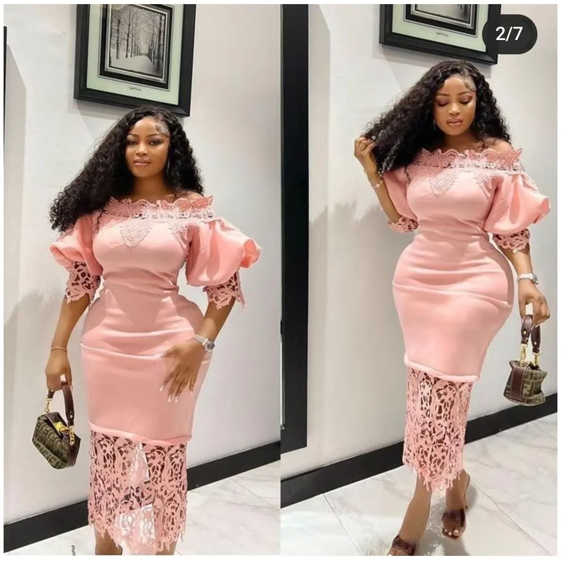 Off Shoulder Formal Office Wear Dress