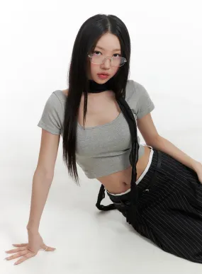 Square Neck Crop Top CA409