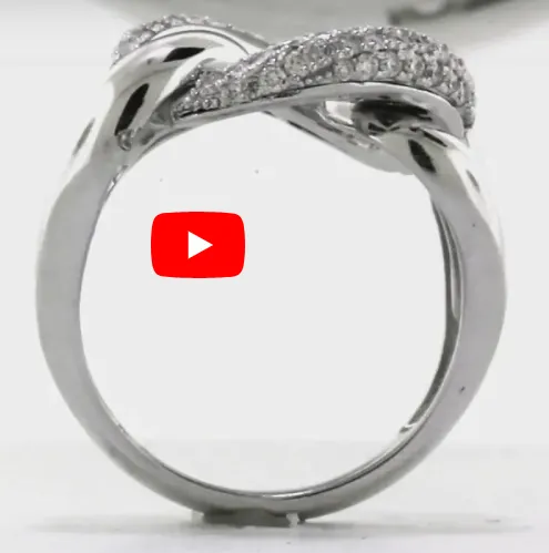 Triple Interlocked Circle Diamond Ring 0.60 ct tw Round-cut 14K White Gold DIR008