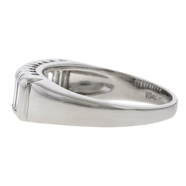 Vintage Baguette Cut Diamond Wedding Band